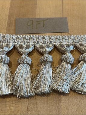 Scalamandre passementerie Tassel Fringe Trim in Ivory/champagne 3 yards